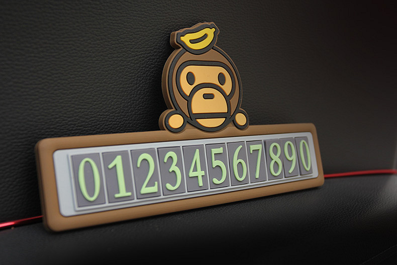 汽车临时停车牌卡夜光车内用品个性创意卡通挪车电话号码牌