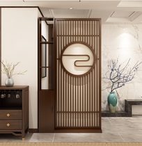 New Chinese screen living room partition storage rack porch cabinet decoration entry door solid wood grid can be customized seat screen