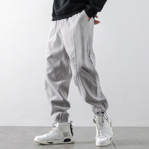 Hong Kong Tide Card Spring Autumn Season High Street Ins Casual Pants Men Straight Drum Sports Bunches of Loose Harun Pants