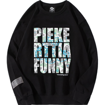 Hong Kong Tide Brand Spring and Autumn Round Neck Sweat Boys Print Pullover Loose base shirt ins Trend Joker Long Sleeve