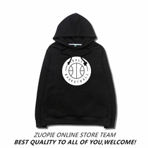 Hong Kong Tide brand personality spring and autumn printing Hong Kong flavor hooded sweater mens trend sports loose black coat men