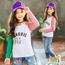 Childrens base shirt autumn 2021 new childrens clothing girl Top children cartoon Spring and Autumn long sleeve girl T-shirt