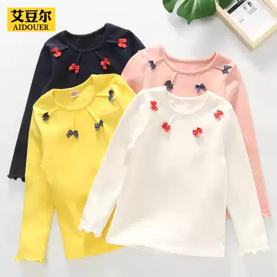 Children's Wear Women's Autumn Wear base shirt Children's Long Sleeve T-shirt High Neck Scrub Korean Girl Top