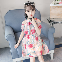 Girl dress foreign style 2021 summer dress new childrens skirt summer Net red chiffon dress little girl princess dress