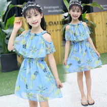 Girl Snowspun Dress Dress Summer Dress 2022 New Children Summer Super-Ocean Childrens Princess Dresses Tide