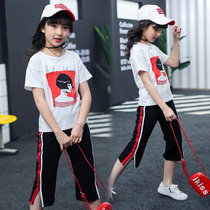 Girls Summer Set Loose 2021 New Casual Summer Dress Chinese Childrens Fashion Style Short Sleeve Two-Piece Tide