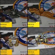 USNAVY cap badge officer naval command skills chapter uniforms chest badge Marine cap badge identification badge metal badges