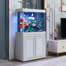 Light luxury living room household small fish tank aquarium bottom filter water-free Chinese ecological partition dragon fish tank