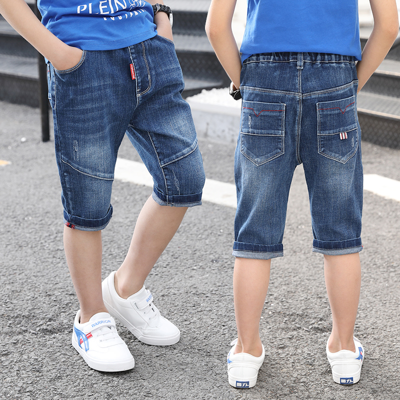 Boys shorts jeans summer 2020 new children's clothing in the big children's clothing 57 points 5 points pants handsome Korean version of the tide