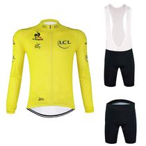 Ring Law Cycling Long sleeves riding in yellow jersey