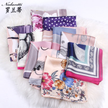 Square towel Womens silk scarf Tide brand street wild summer thin ins small silk scarf Korean wild scarf bag gauze towel
