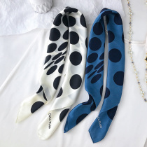 Polka dot houndstooth French silk scarf womens small square scarf retro wild scarf neck sleeve neck scarf spring and autumn thin scarf