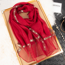 Long silk scarf female silk Mulberry silk Joker shawl scarf autumn and winter outside wear thin sunscreen Korean version of dual-purpose scarf