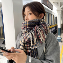 Scarves Women Winter 100 Hitch Plaid Bifacial Imitation Cashmere Warm Surround Neck Autumn Winter Shawl Yingren Style Birthday Present