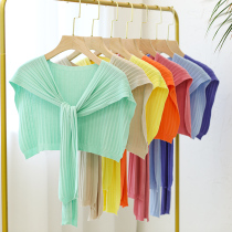 Breathable sunscreen shawl knitted female driving air-conditioned room cloak cloak summer fairy travel photo scarf summer thin section