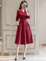 Long-sleeved dress medium-long female spring and autumn 2021 new womens western style fashion temperament thin shirt skirt