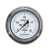 Factory Direct Red Flag instrument stainless steel axial band edge pressure gauge Y-100BF ZT high temperature resistance acid and alkali resistance