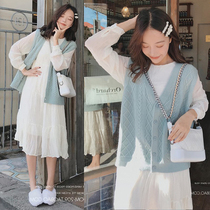 Pregnant womens autumn dress fashion two-piece set autumn and winter 2020 new net red Foreign Air womens skirt spring and autumn