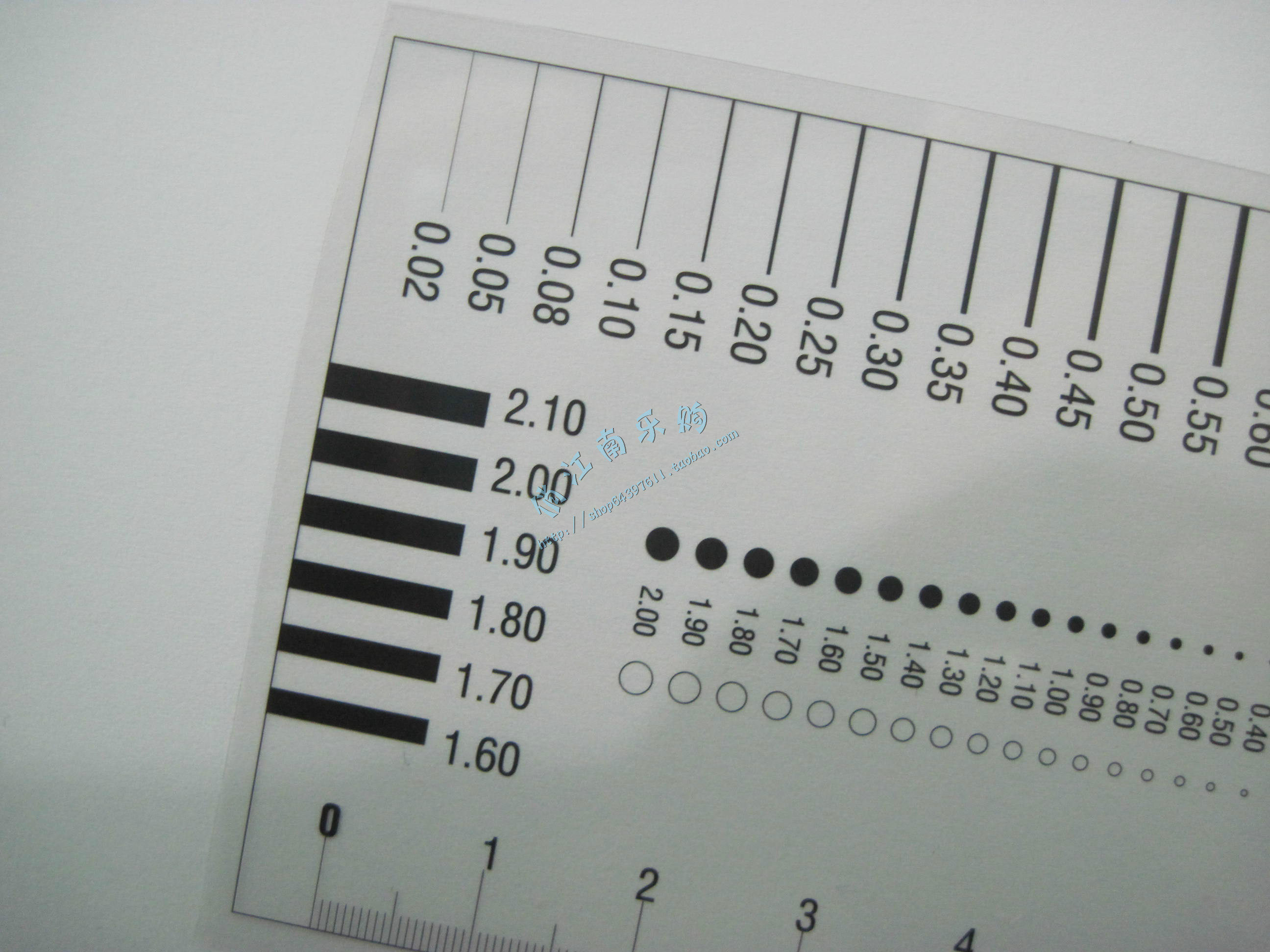 量通oa-1胸卡量规 菲林尺 点规 线规 污点裂缝对比卡 刮痕 透明尺_双