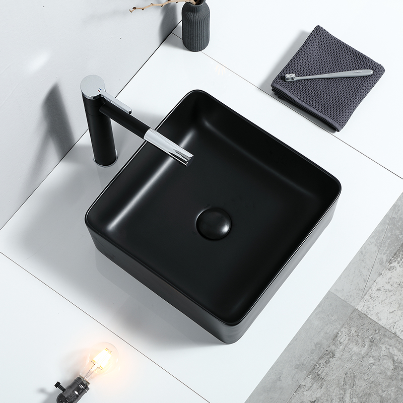 The stage basin sink single household toilet lavatory Nordic square ceramic art basin basin water basin