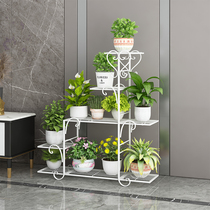 Wrought iron multi-layer flower stand Green chloropam balcony flower shelf fleshy living room indoor floor pot stand special price