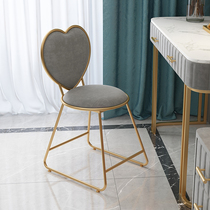 Modern minimalist girl princess bedroom makeup chair dressing bench small chair nail backrest ins Nordic Net Red