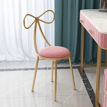 Modern minimalist girl princess bedroom makeup chair dressing table stool nail backrest ins Nordic Net red chair