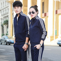 Sports suit Mens and womens spring and autumn couples casual sportswear group custom can print logo cotton running suit