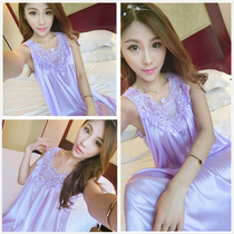 Fat MM200 catty pyjamas summer female pyjamas extra-virgin overweight and fat ice silk fattening up the code lace housedress 5XL