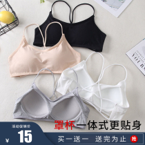 Beauty back underwear women without steel ring net red explosive suspenders small vest bra White gathering sexy breast wrap chest