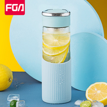 Fuguang glass water glass female summer ins wind minimis portable with hand cup high face value heat insulation and burn tea cup men