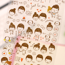Korea sonia sticker girl love couple hand account material cartoon character cute decoration waterproof sticker