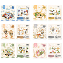 Japanese element sticker sushi Akita dog ramen lucky cat ins Net Red Hand account small cute decoration material