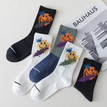 Socks Male tube ins tide Cotton Street hip-hop personality Wild Wild Sports tide card Four Seasons Japanese autumn stockings