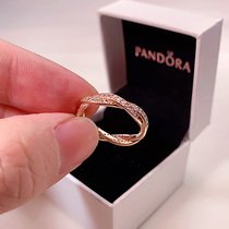 Spot PANDORA ring female PANDORA official website Wheel of FORTUNE rose GOLD classic ring female 180892CZ