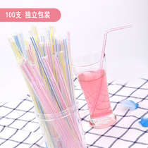 Japan Disposable Plastic Straws Independent Packaging Pregnant Women Children Home Drinks Soy Milk Bending Single Long Straws