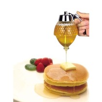 Japan Import Press Glass Honey Pot Salad Milked Sauce Bottle Funnel Type Crystal Drill Glass Jars Honey Squeeze Bottle