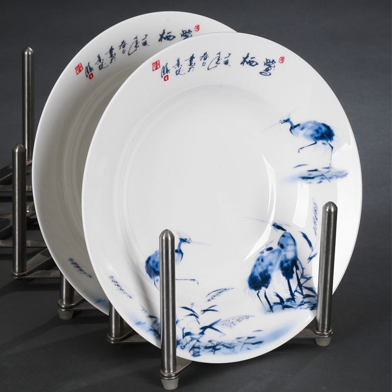 Red xin 28 the head master of jingdezhen ceramic tableware design egrets Chinese dishes