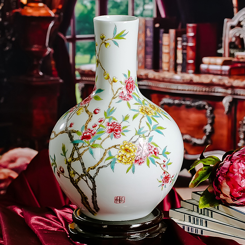 Jingdezhen ceramics vase sitting room place rich flower adornment large vases, excluding the base at home