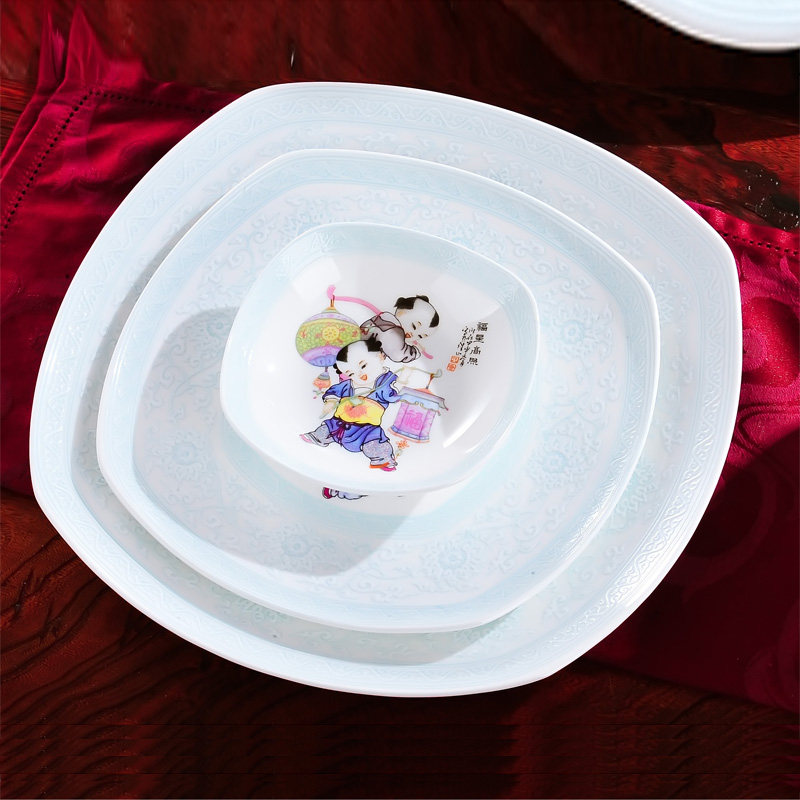 Red xin 56 head jingdezhen bowls of ipads plates classical Chinese porcelain tableware ceramics tableware