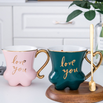 Ceramic water cup Mug Couple cup Creative cat claw cup Household milk cup Coffee Teacup Office water cup