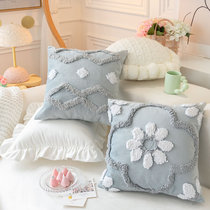 Indian Geometric Tuft Suede Pillow Folk Sleeping head cushion net red ins Living room sofa leaning on the pillow bedroom Floating Window Decoration