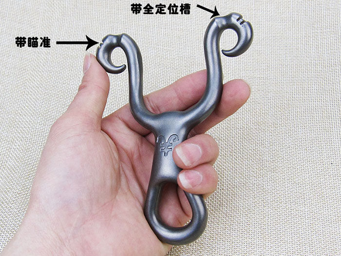 正品黑金藏羚羊钛钢弹弓超硬不出坑车碾不断440c不锈钢金属弹弓