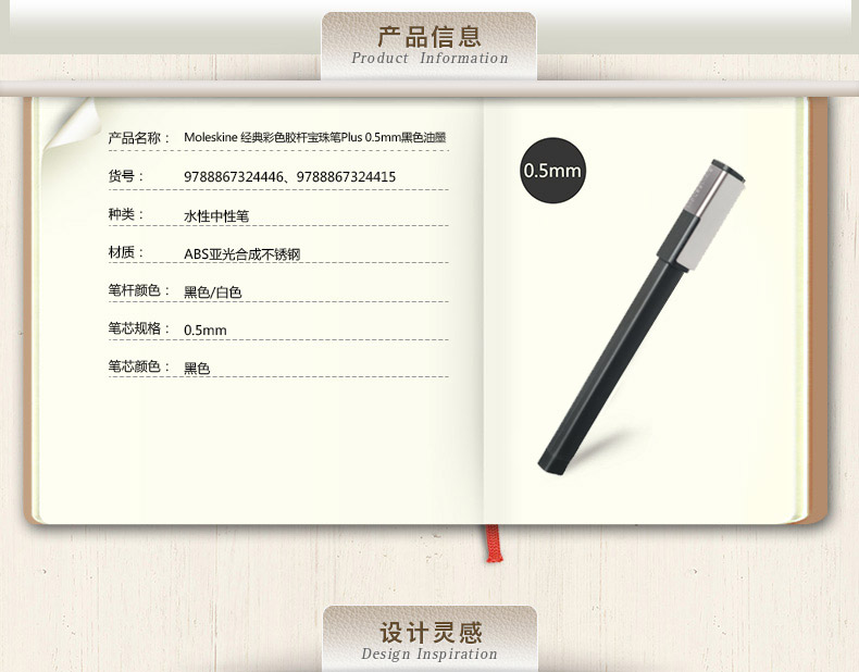 Шариковая ручка Moleskine Plus 0.5mm Шариковая ручка Moleskine Plus 0.5mm