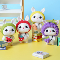 Cat wool felt poke music DIY material pack Couple handmade doll gift Rabbit creative pendant send boyfriend