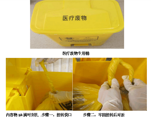 黄色医疗废物封口扎带标签贴医用垃圾袋扎袋带吊牌警告标志标识贴