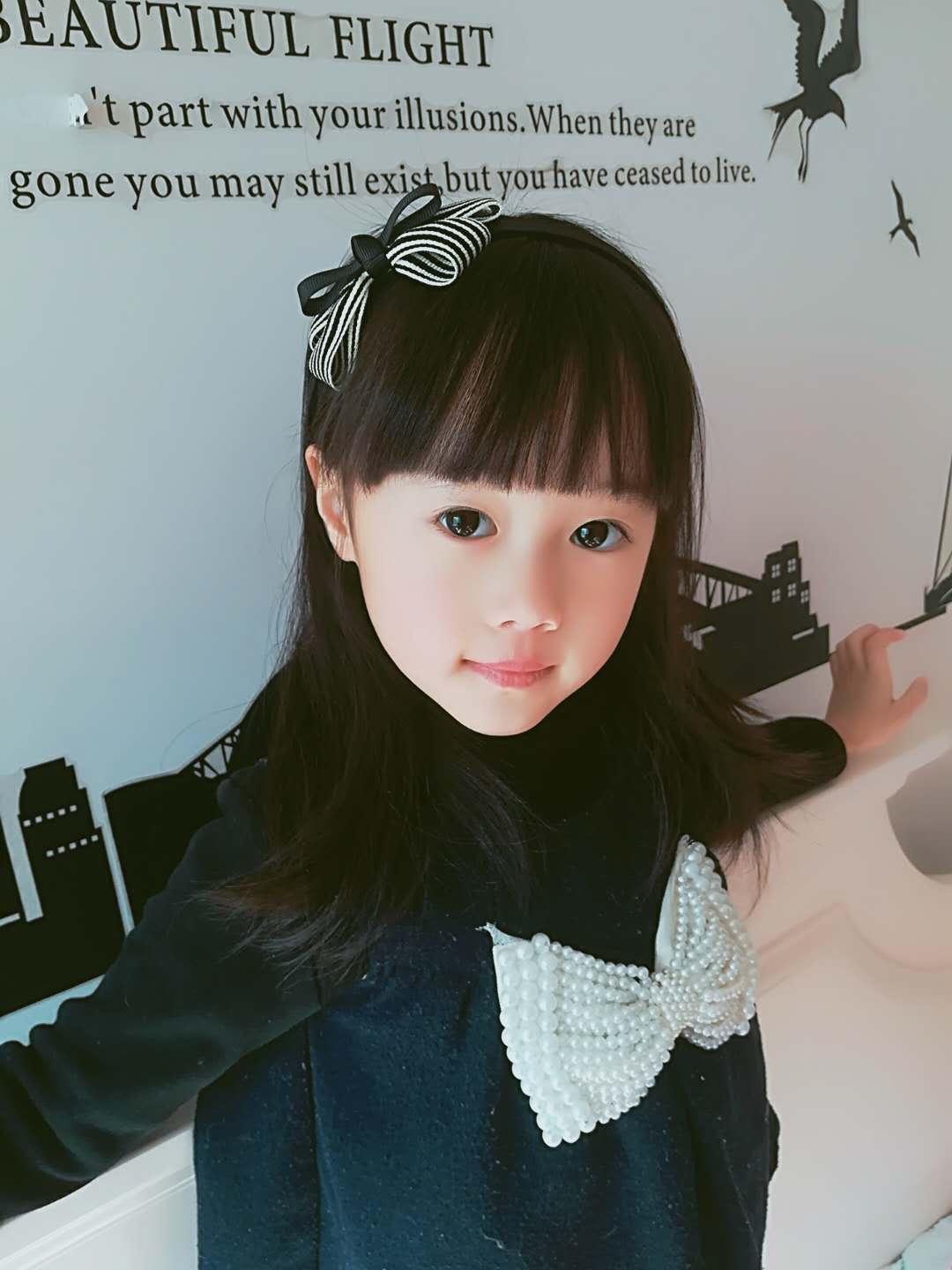 韩国女童蝴蝶结发箍学生布艺头箍韩版儿童发饰头饰品带齿防滑发卡