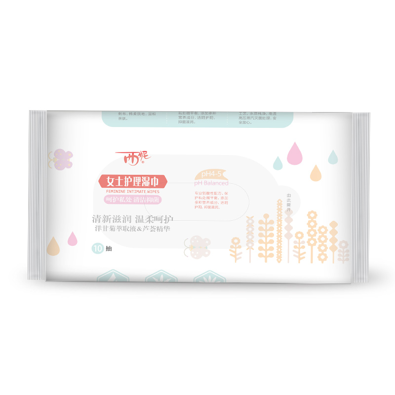 西妮私处护理湿巾纸便携式10抽*20包成人卫生湿纸巾孕产妇可用产品展示图2