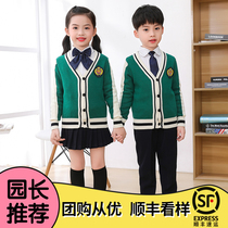Primary and secondary school uniforms set children British style class uniforms kindergarten Garden uniforms spring and autumn cotton sweaters
