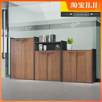 Industrial wind wooden office file cabinet floor small storage office furniture partition short cabinet modern simple